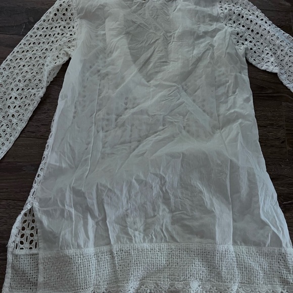ODADEMAR long sleeve white cover up sz small - Picture 7 of 10